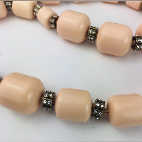 J.Crew Pink/Peach Necklace with Crystal Spacers - Picture 5 of 9